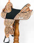 Hilason Western Trail Treeless Barrel Racing American Leather Saddle