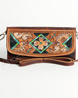 Hand Tooled Hand Painted Genuine Leather women bag western handbag purse