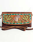 Hand Tooled Hand Painted Genuine Leather women bag western handbag purse
