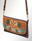Hand Tooled Hand Painted Genuine Leather women bag western handbag purse