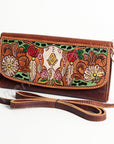 Hand Tooled Hand Painted Genuine Leather women bag western handbag purse