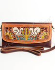 Hand Tooled Hand Painted Genuine Leather women bag western handbag purse