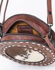American Darling Canteen Bag Hand Tooled Hair on Genuine Leather Western Women | Handbag Purse Travel Clutch