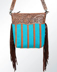 American Darling GIBGX222 Signature Crossbody Hand Tooled Saddle Blanket Genuine Leather Women Bag Western Handbag Purse