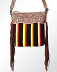 American Darling GIBGX221 Signature Crossbody Hand Tooled Saddle Blanket Genuine Leather Women Bag Western Handbag Purse