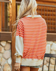 Colorblock Collared Drop Shoulder Sweatshirt