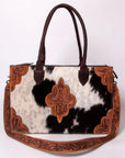 American Darling ADBGZ400 Tote Hand Tooled Hair-On Genuine Leather Women Bag Western Handbag Purse