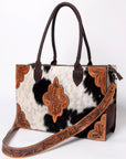 American Darling ADBGZ400 Tote Hand Tooled Hair-On Genuine Leather Women Bag Western Handbag Purse