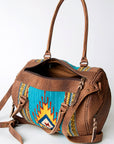 American Darling ADBG714 Duffel Saddle Blanket Genuine Leather Women Bag Western Handbag Purse