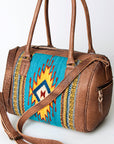 American Darling ADBG714 Duffel Saddle Blanket Genuine Leather Women Bag Western Handbag Purse