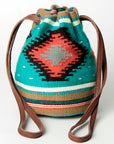 American Darling ADBG718 Bucket Saddle Blanket Genuine Leather Women Bag Western Handbag Purse