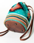 American Darling ADBG718 Bucket Saddle Blanket Genuine Leather Women Bag Western Handbag Purse
