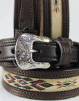 HILASON Western Genuine Leather Belt for Handmade Unisex Full Grain Heavy Duty Engraved Buckle Belt Dark Brown