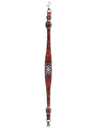 HILASON Western Horse Beaded Floral Headstall Breast Collar One Headstall Spur Strap Wither Strap American Leather Tack Set