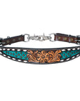 HILASON Western Horse Floral Headstall Breast Collar One Headstall American Leather Tack Set