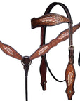 HILASON Western HorseHeadstall Breast Collar One Headstall American Leather Tack Set