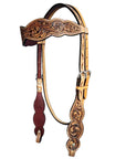 HILASON Western Horse Floral Headstall Breast Collar One Headstall Spur Strap Wither Strap American Leather Tack Set
