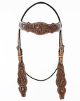 HILASON Western Horse Floral Headstall Breast Collar One Headstall American Leather Tack Set