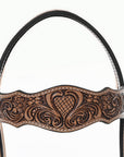 HILASON Western Horse Floral Headstall Breast Collar One Headstall American Leather Tack Set