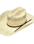 Size 7.625 MF Western Twister Cowboy Hat Adult Straw Weave Hatband Ivory