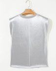 Metallic Crewneck Tank Top