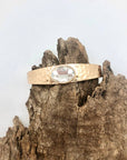 Bracelet Cuff Thick Oval Clear Glass Matte Gold Hinge