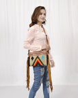 American Darling Cross Body Hand Tooled Saddle Blanket Genuine Leather Women Bag Western Handbag Purse