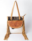 American Darling ADBGZ378A Tote Hand Tooled Hair-On Genuine Leather Women Bag Western Handbag Purse