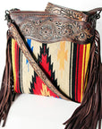 American Darling ADBGZ423 Signature Crossbody Hand Tooled Saddle Blanket Genuine Leather Women Bag Western Handbag Purse
