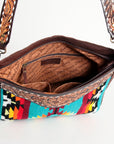 American Darling Large Crossbody Hand Tooled Saddle Blanket Genuine Leather Women Bag Western Handbag Purse