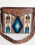 American Darling Large Crossbody Hand Tooled Saddle Blanket Genuine Leather Women Bag Western Handbag Purse