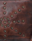 Spaghetti Western Swc196Brn Wallet Vintage Handmade Drum Dyed Genuine European Cowhide Leather Women Bag Western Handbag Purse