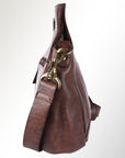 Spaghetti Western Swc173Brn Clutch Vintage Handmade Drum Dyed Genuine European Cowhide Leather Women Bag Western Handbag Purse