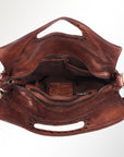 Spaghetti Western Swc173Brn Clutch Vintage Handmade Drum Dyed Genuine European Cowhide Leather Women Bag Western Handbag Purse