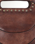 Spaghetti Western Swc173Brn Clutch Vintage Handmade Drum Dyed Genuine European Cowhide Leather Women Bag Western Handbag Purse