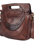 Spaghetti Western Swc173Brn Clutch Vintage Handmade Drum Dyed Genuine European Cowhide Leather Women Bag Western Handbag Purse