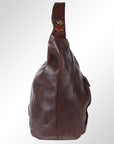 Spaghetti Western Swc176Brn Hobo Vintage Handmade Drum Dyed Genuine European Cowhide Leather Women Bag Western Handbag Purse