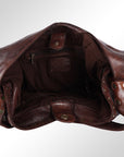 Spaghetti Western Swc176Brn Hobo Vintage Handmade Drum Dyed Genuine European Cowhide Leather Women Bag Western Handbag Purse