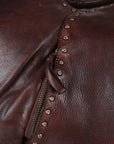 Spaghetti Western Swc176Brn Hobo Vintage Handmade Drum Dyed Genuine European Cowhide Leather Women Bag Western Handbag Purse