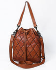 Spaghetti Western Swc177Cg Hobo Vintage Handmade Drum Dyed Genuine European Cowhide Leather Women Bag Western Handbag Purse