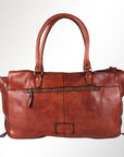 Spaghetti Western Swc185Cg Tote Vintage Handmade Drum Dyed Genuine European Cowhide Leather Women Bag Western Handbag Purse
