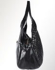 Spaghetti Western Swc189Blk Tote Vintage Handmade Drum Dyed Genuine European Cowhide Leather Women Bag Western Handbag Purse