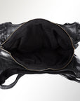Spaghetti Western Swc189Blk Tote Vintage Handmade Drum Dyed Genuine European Cowhide Leather Women Bag Western Handbag Purse