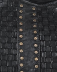 Spaghetti Western Swc189Blk Tote Vintage Handmade Drum Dyed Genuine European Cowhide Leather Women Bag Western Handbag Purse