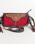 American Darling Clutch Hand Tooled Saddle Blanket Fabric Genuine Leather Western Women Bag Handbag Purse | Purses for Cute