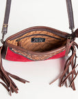 American Darling Clutch Hand Tooled Saddle Blanket Fabric Genuine Leather Western Women Bag Handbag Purse | Purses for Cute