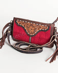 American Darling Clutch Hand Tooled Saddle Blanket Fabric Genuine Leather Western Women Bag Handbag Purse | Purses for Cute
