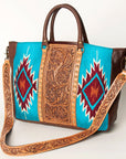 American Darling Briefcase Hand Tooled Saddle Blanket Genuine Leather Women Bag Western Handbag Purse