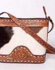 American Darling ADBGZ451 Tote Hand Tooled Hair-On Genuine Leather Women Bag Western Handbag Purse