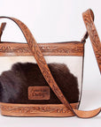 American Darling ADBGZ451 Tote Hand Tooled Hair-On Genuine Leather Women Bag Western Handbag Purse